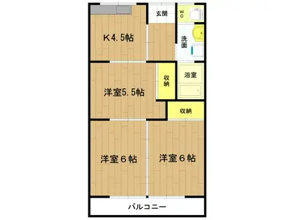 コーポ坂本(3K/2階)の間取り写真