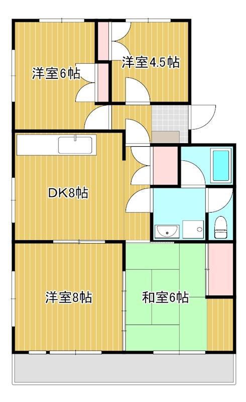 レジデンス藤(4DK/2階)の間取り写真