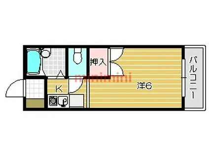 ブロッサムコート(1K/2階)の間取り写真