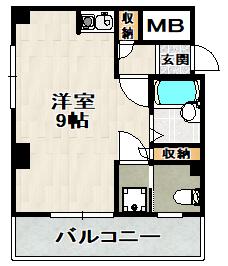 ルミエール逆瀬(ワンルーム/3階)の間取り写真