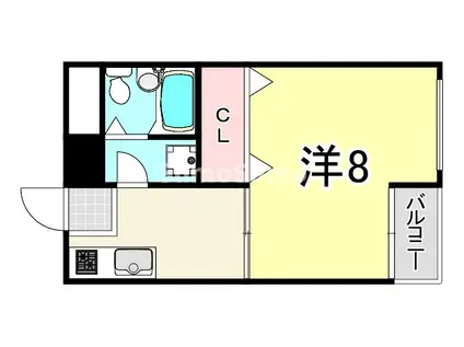 ピアシティ魚崎(1DK/4階)の間取り写真