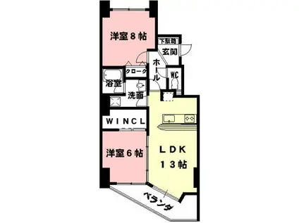 レジデンス40(2LDK/5階)の間取り写真