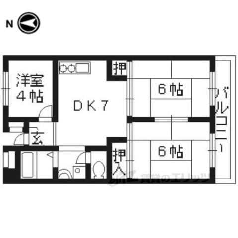 ラ・フォーレKEGO(3DK/3階)の間取り写真