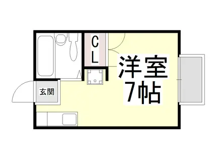 ファジィ亀岡(1K/2階)の間取り写真