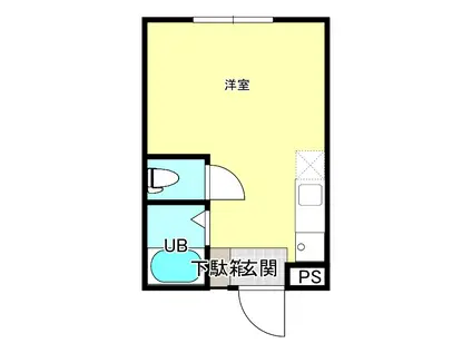 コスモスハイツII(ワンルーム/2階)の間取り写真