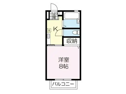 グロリアス泉中央(1K/1階)の間取り写真