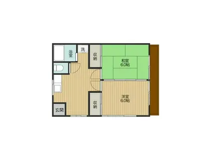 ハウス元町(2DK/1階)の間取り写真