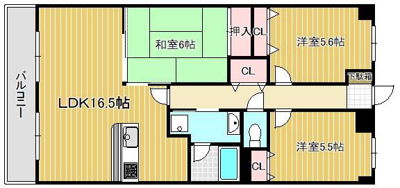 ブールヴァール(3LDK/2階)の間取り写真