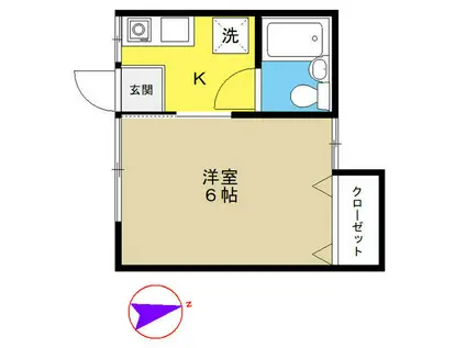 サニーハイツ(1K/1階)の間取り写真