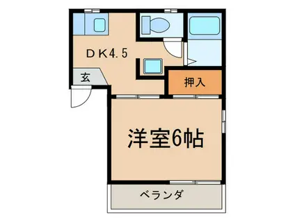 ジュネス八事石坂(1DK/2階)の間取り写真