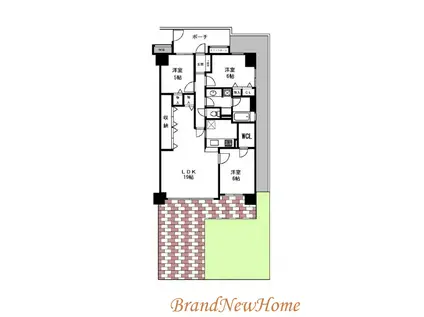 フェアコート北花田(3LDK/1階)の間取り写真