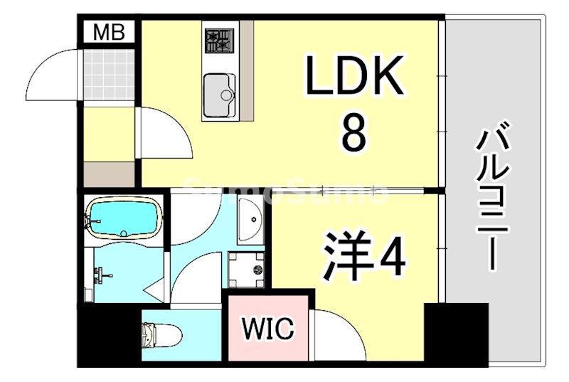 ブエナビスタ神戸イースト(1LDK/5階)の間取り写真
