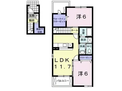 ヴェトレリーア(2LDK/2階)の間取り写真