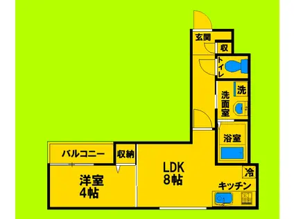 アレグリア豊津(1LDK/3階)の間取り写真