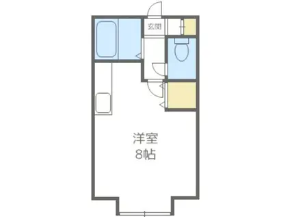 ピースフルハウス(ワンルーム/1階)の間取り写真