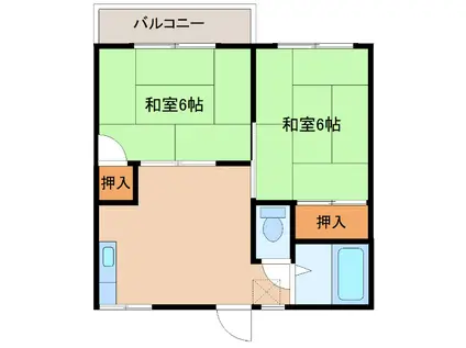 プレジュール生実(2DK/2階)の間取り写真