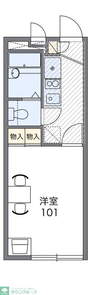 レオパレスビューテラス(1K/1階)の間取り写真