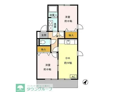 パルシャルマン(2LDK/1階)の間取り写真