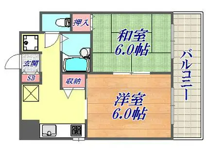 阿部ビル(2K/4階)の間取り写真