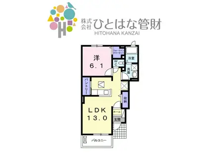 グレイスB(1LDK/1階)の間取り写真