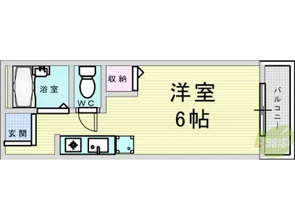 ビラージュ山本(ワンルーム/2階)の間取り写真