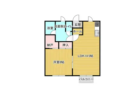 ハイツ カノン(1LDK/2階)の間取り写真