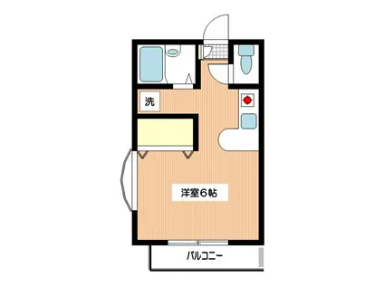 ヴィルヌーブ壱番館(ワンルーム/1階)の間取り写真