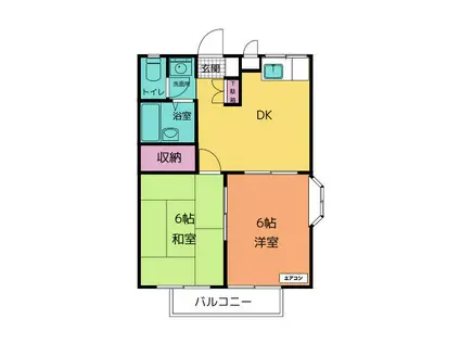 エステートピア C(2DK/1階)の間取り写真