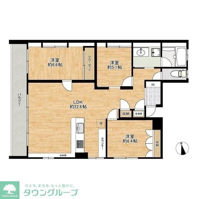 ヒルサイドガーデン(2SLDK/4階)の間取り写真