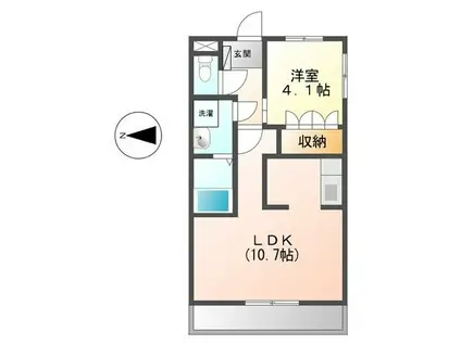 リサミィー壱番館(1LDK/2階)の間取り写真