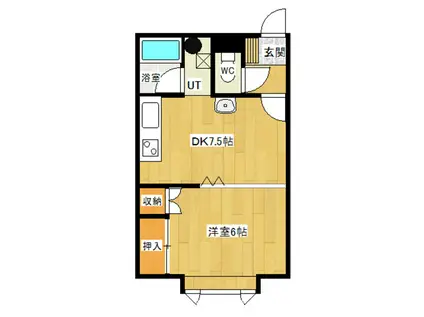 INAMI615(1DK/1階)の間取り写真