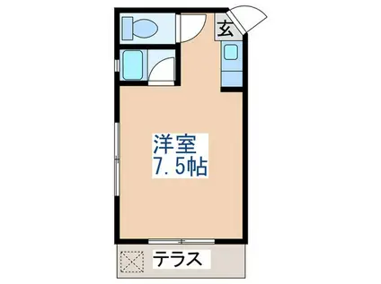 ビューアイランド(ワンルーム/1階)の間取り写真