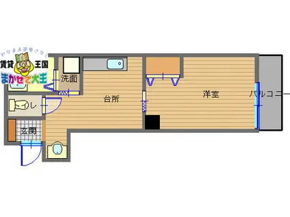 真珠ビル(1K/2階)の間取り写真