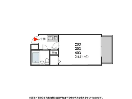 シャルマンフジ 久米田弐番館(1K/3階)の間取り写真