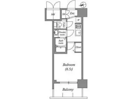 スプランディッドVII(1K/4階)の間取り写真