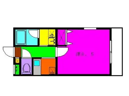 小田急線 読売ランド前駅 徒歩3分 2階建 築22年(1K/1階)の間取り写真