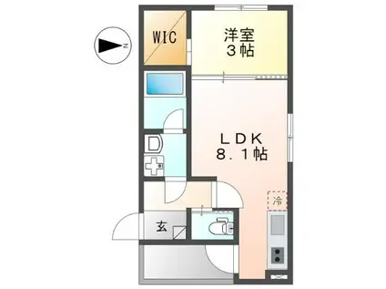 MOVE中村公園サウス(1LDK/1階)の間取り写真