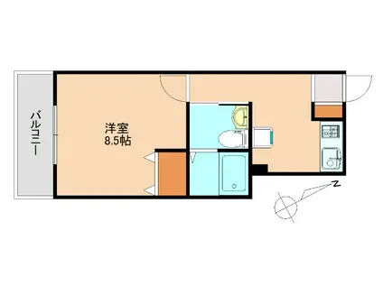 福岡市南区共同(1K/3階)の間取り写真