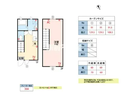 コル・クラージュ(1DK/1階)の間取り写真