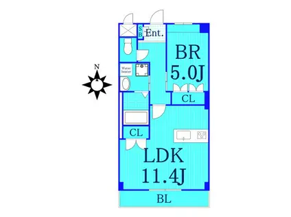 ハマカゼ(1LDK/4階)の間取り写真