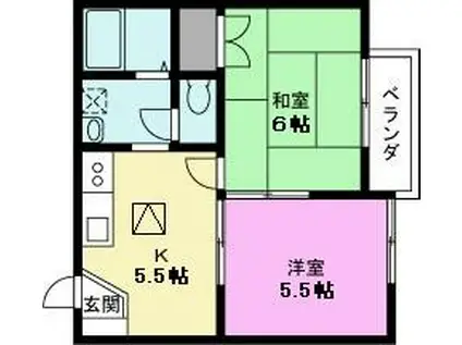 アネックス越谷8期(2K/1階)の間取り写真