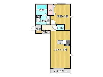 パークヴィラ下南部I棟(1LDK/1階)の間取り写真