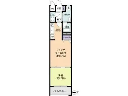 BPRレジデンス金山(1LDK/2階)の間取り写真