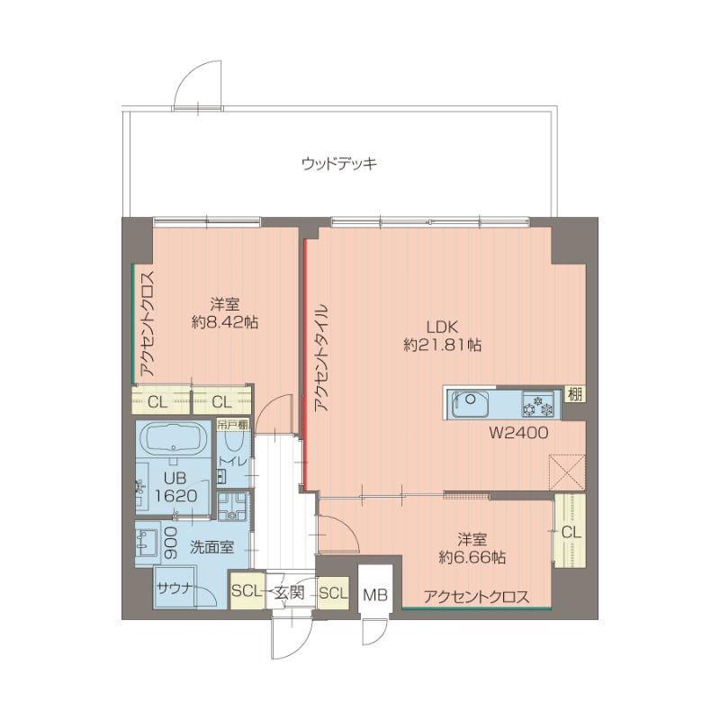 プレジオ西宮北口(2LDK/1階)の間取り写真