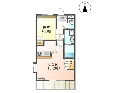 サンコート南(1LDK/3階)の間取り写真