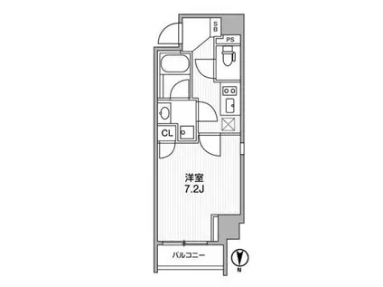 ライトハウス西新宿(1K/3階)の間取り写真