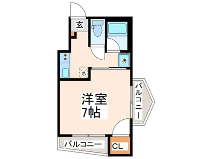 エル新屋敷B(ワンルーム/1階)の間取り写真