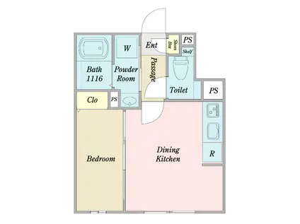 LUORE池下(1DK/4階)の間取り写真