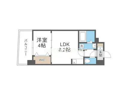 セレニテ京橋クレア(1LDK/10階)の間取り写真