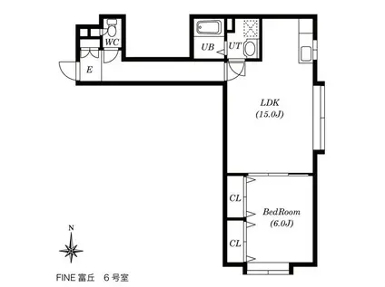 ファイン富丘(1LDK/3階)の間取り写真